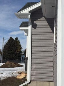 Custom gutters on a new home