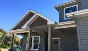 Custom gutters on a new home