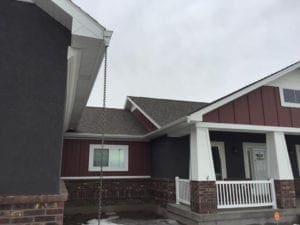 Custom gutters, snow stops and heat cables on a new home