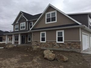 Custom gutters on a new home
